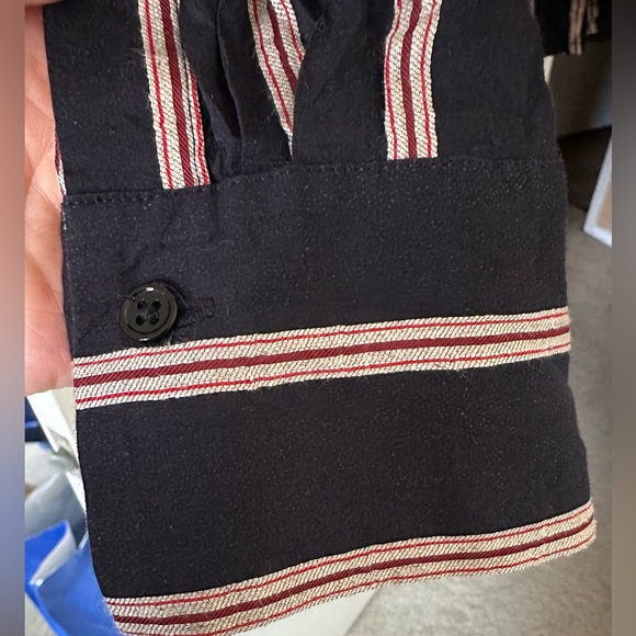 Vince Textured Striped Long-Sleeve Blouse Large - Picture 7 of 7